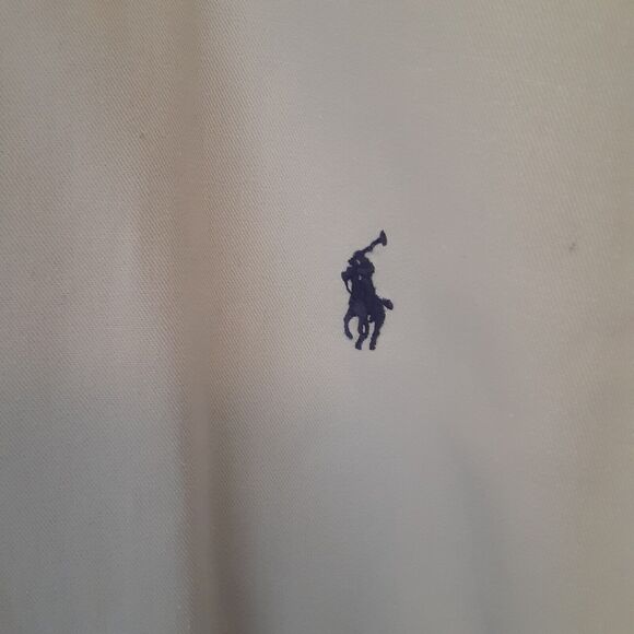 Ralph Lauren Adult Mens L Beige Blaire Long Sleeve Button Up Shirt 100% Cotton - Picture 2 of 11